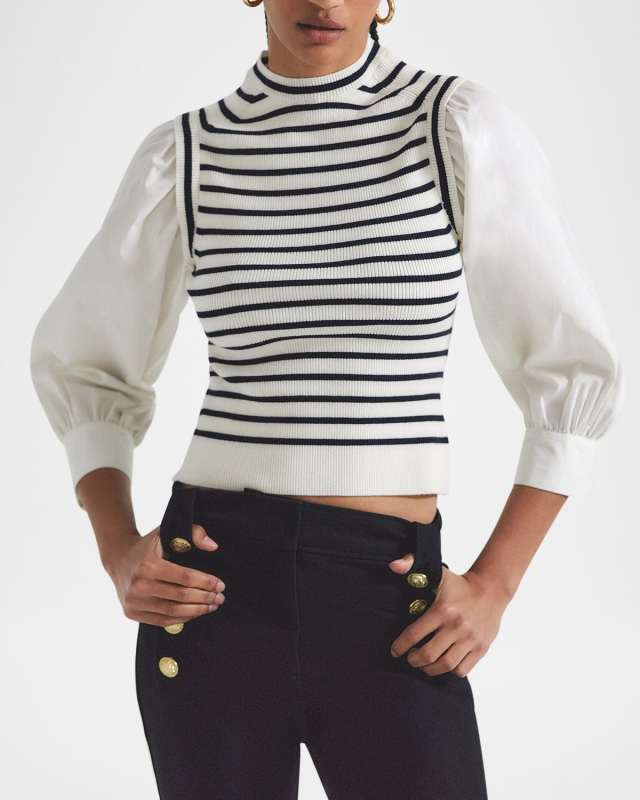 Trizia Mixed-Media Sweater